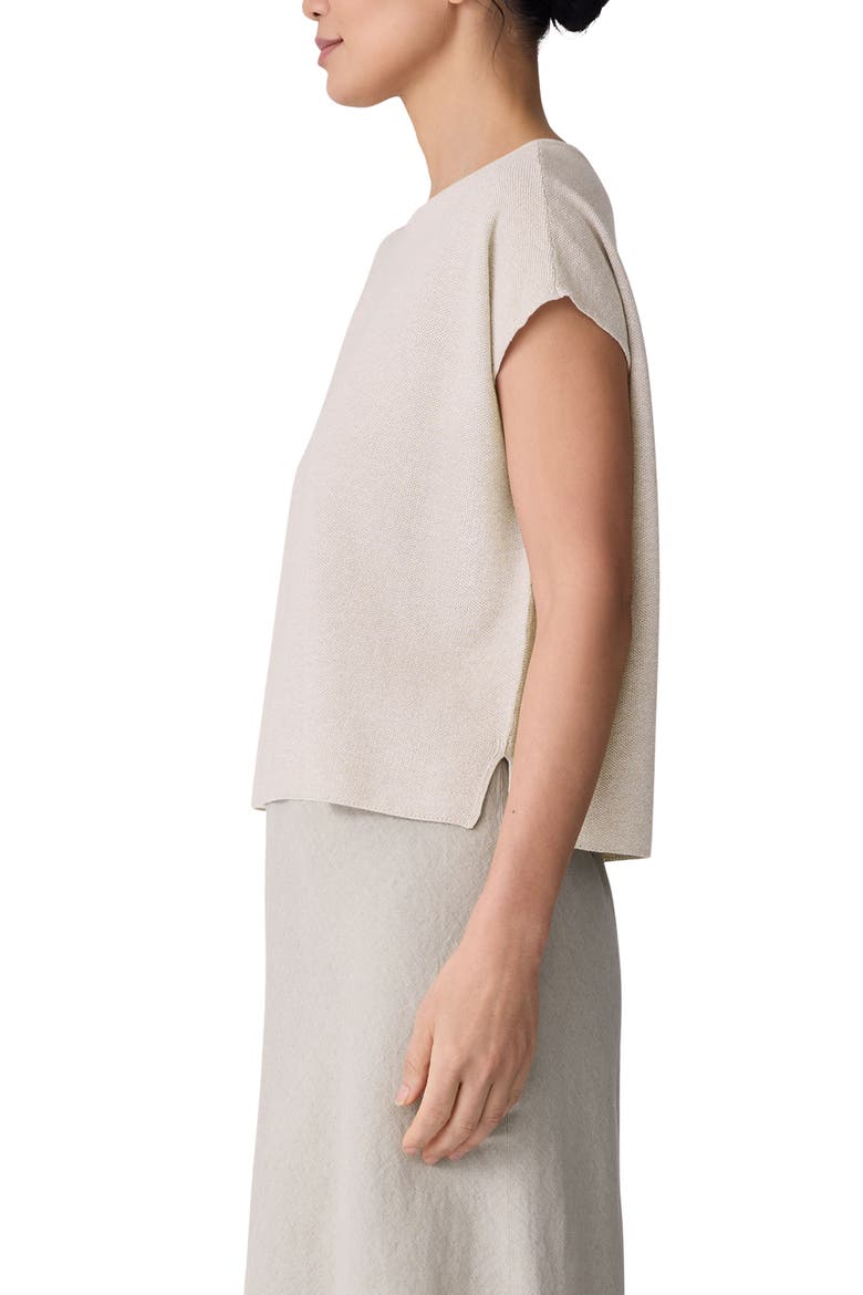Organic Linen & Organic Cotton Cap Sleeve T-Shirt, Alternate, color, UNDYED NATURAL
