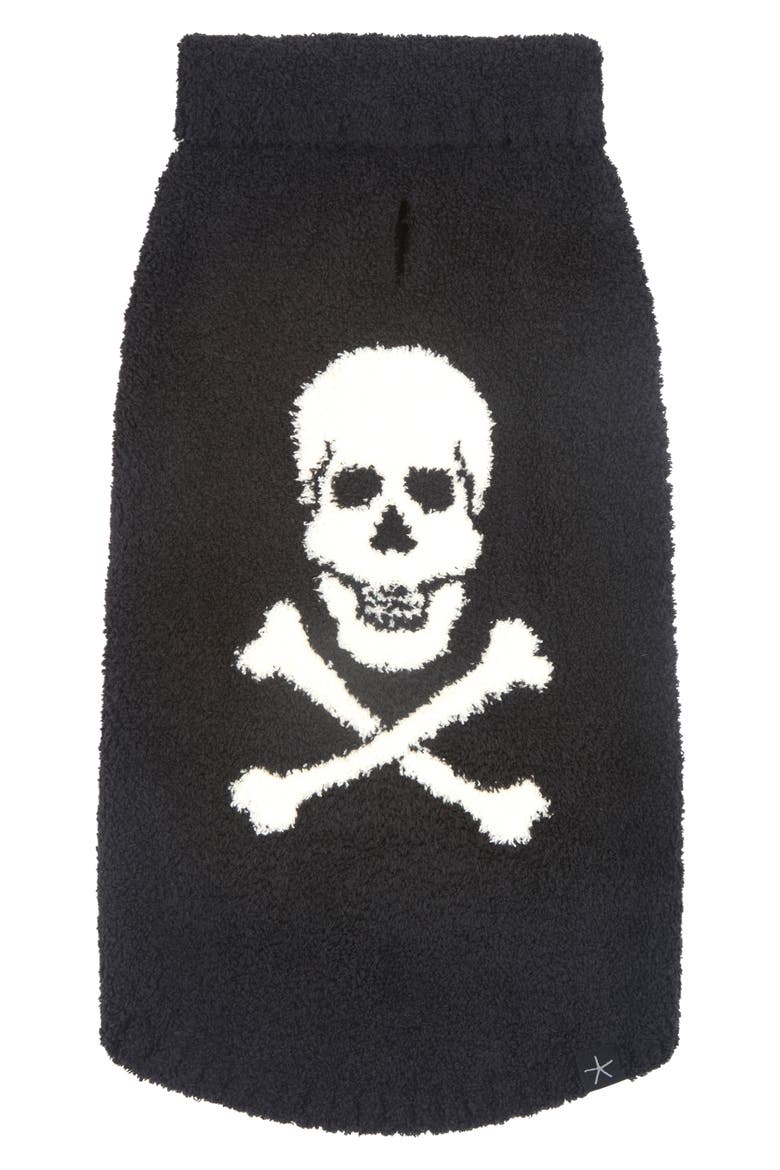 CozyChic® Skull and Bones Pet Sweater, Main, color, BLACK-CREAM