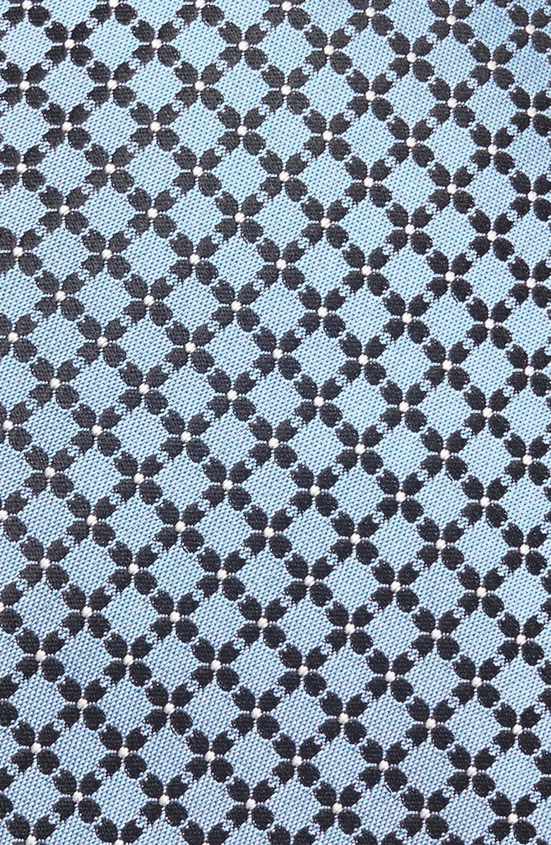 ZEGNA TIES Grid Silk Tie, Alternate, color, Br Blu Fan