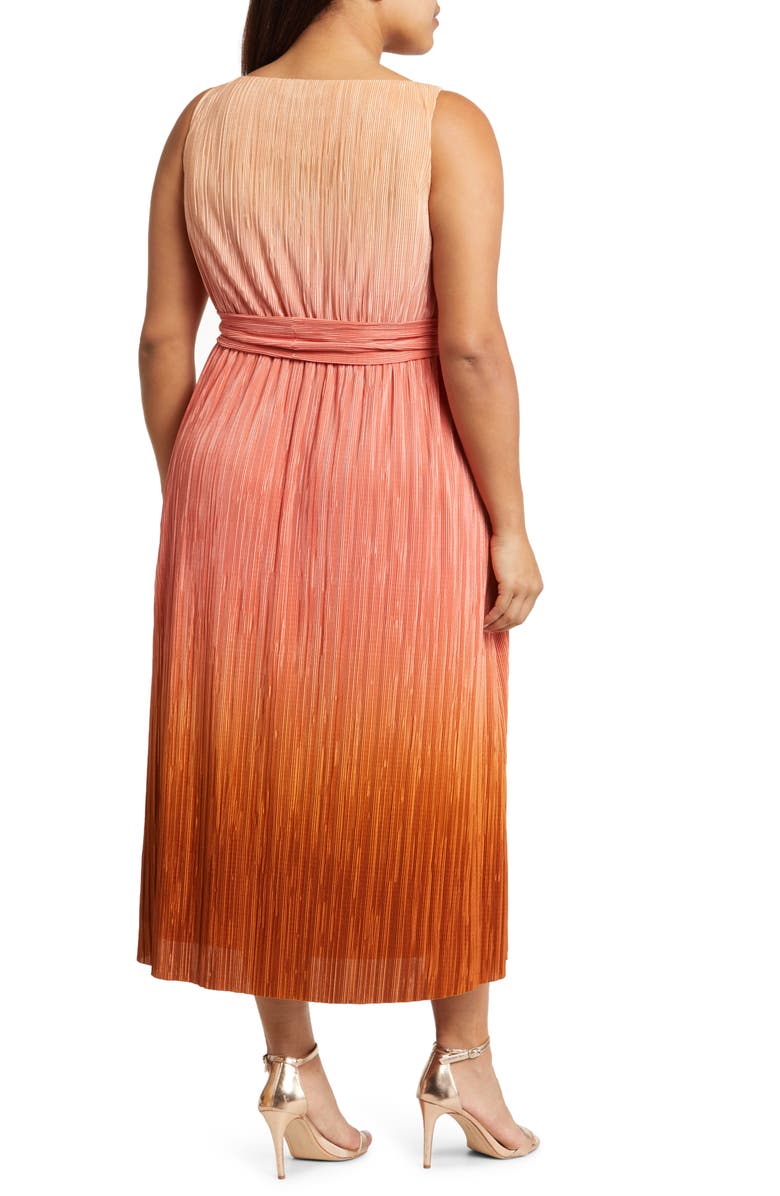 Anne Klein Plissé Pleated A-Line Dress, Alternate, color, 
