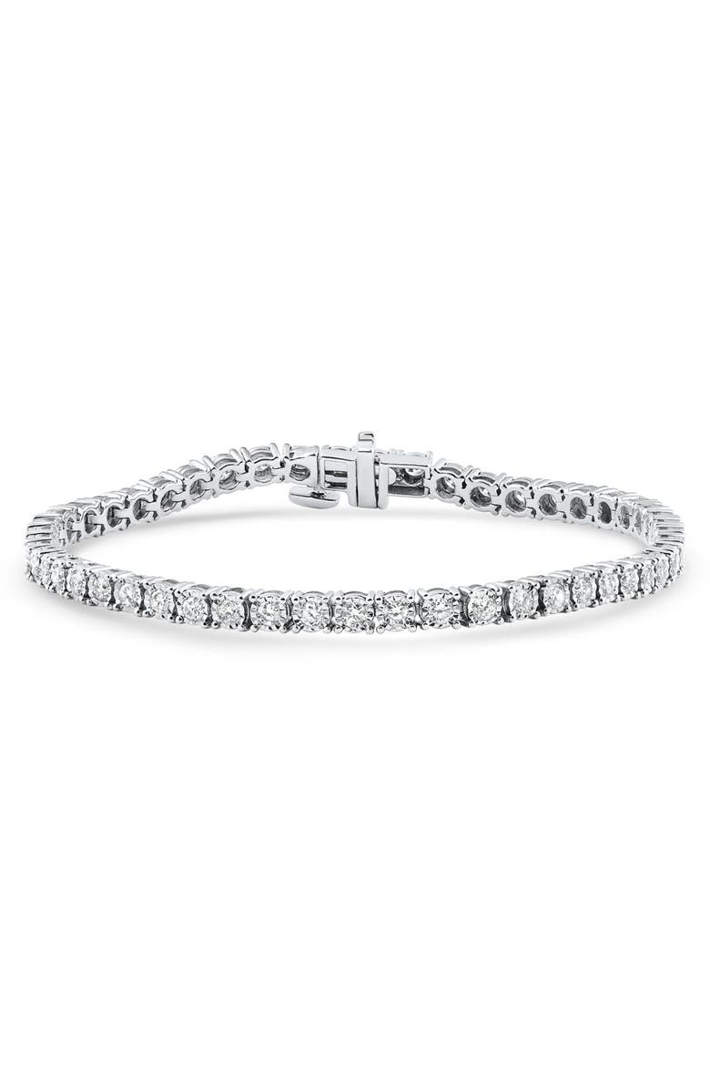 2Ct Diamond Tennis Bracelet 7" Double Lock Clasp Lab Grown 925 Silver, Alternate, color, Silver