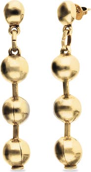 UNODE50 Long Ball Earrings Plated In 18K Gold