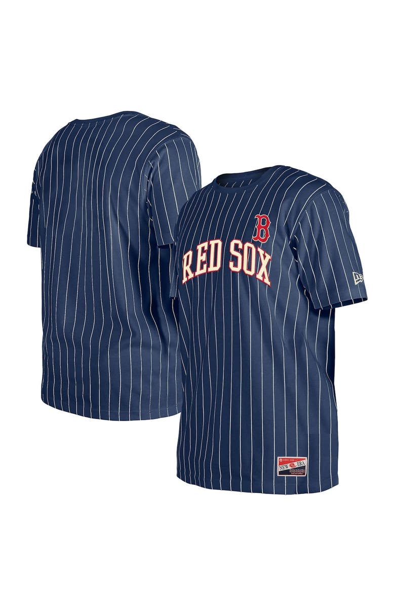 New Era Men's New Era Navy Boston Red Sox Throwback Pinstripe T-Shirt, Alternate, color, 