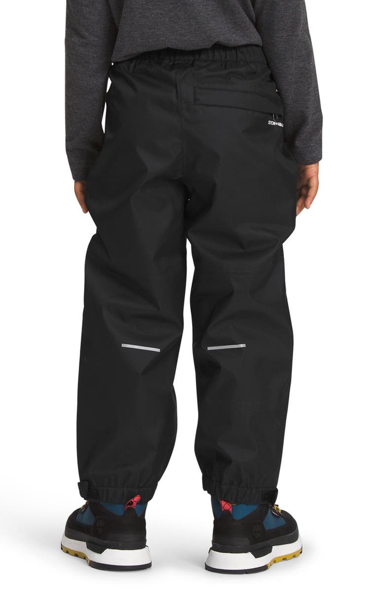 The North Face Kids' Antora Waterproof Packable Recycled Polyester Rain Pants, Alternate, color, Black