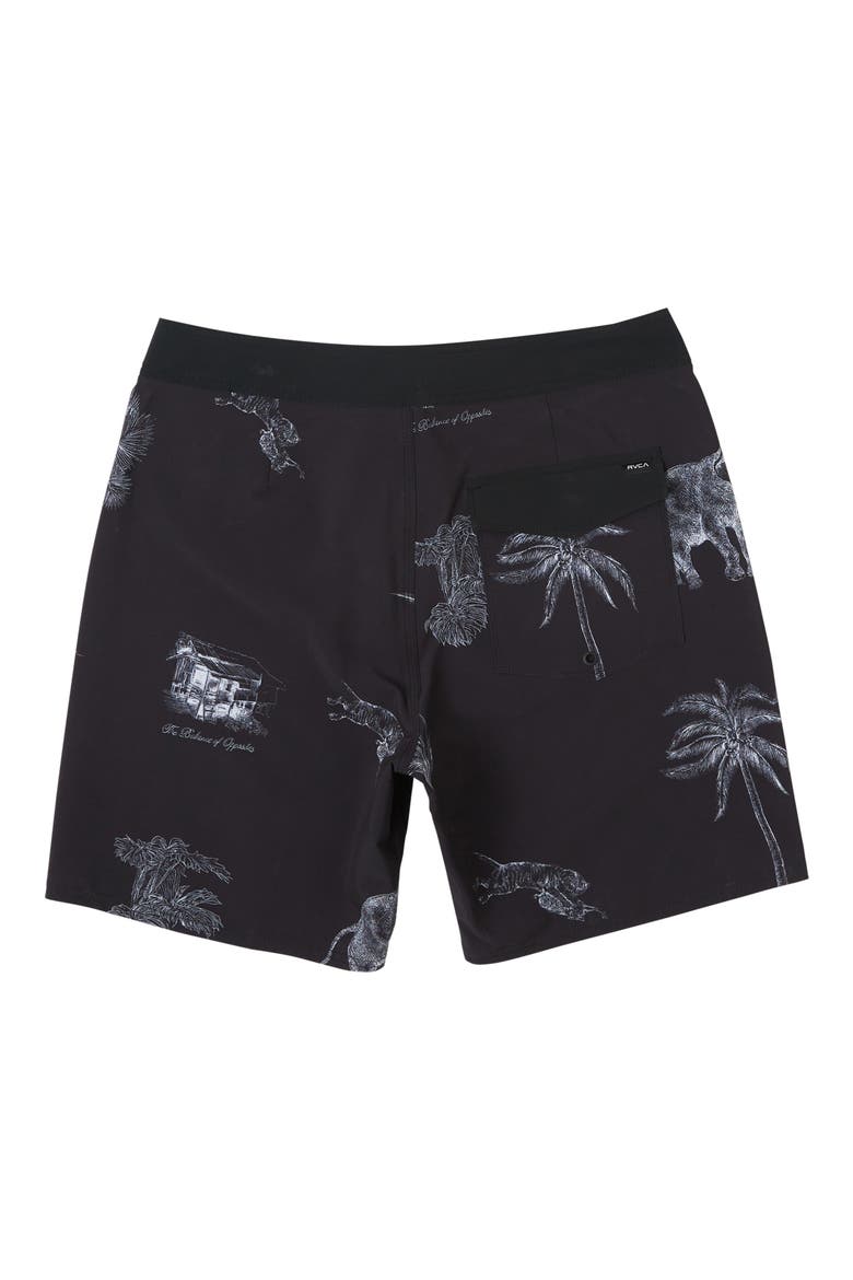 Pigment Board Shorts, Alternate, color, BLACK/ WHITE