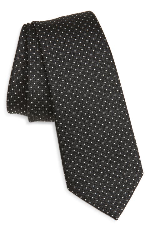 Micro Dot Skinny Silk Tie