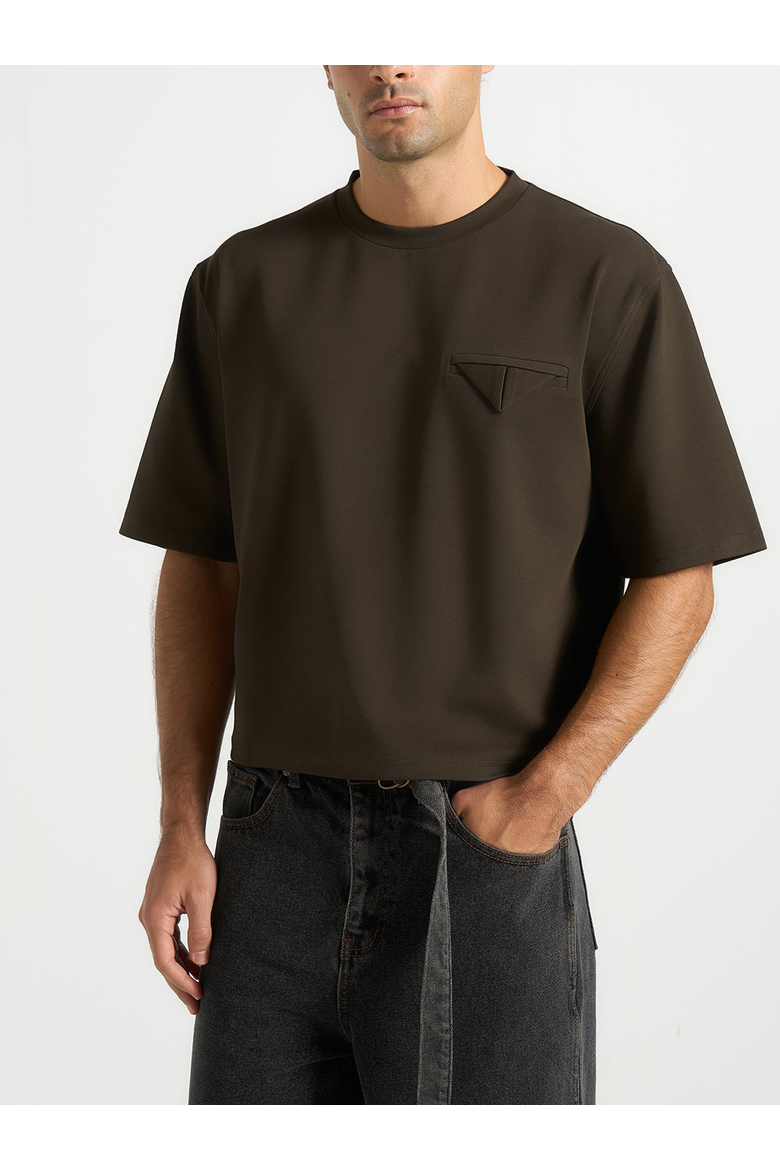 Leon Boxy Cropped Tee, Main, color, Olive