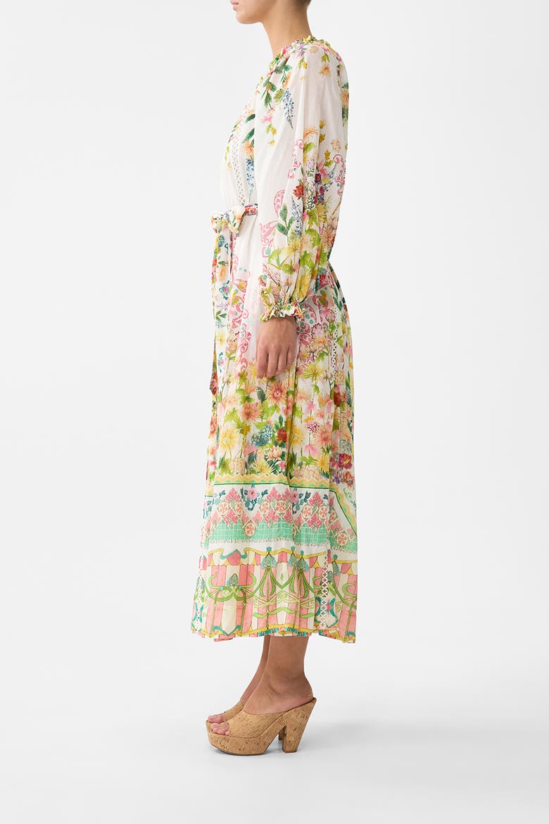 One Shoulder Dress With Blouson Sleeve, Alternate, color, The Call Of Catalonia