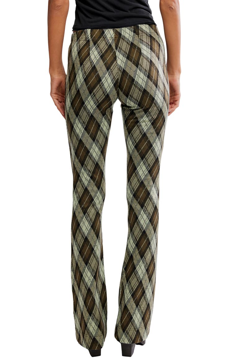 Chloe Plaid Flare Leg Knit Pants, Alternate, color, OLIVE COMBO