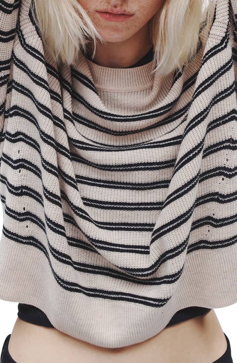 rag & bone Bree Stripe Rib Crewneck Sweater, Alternate, color, 