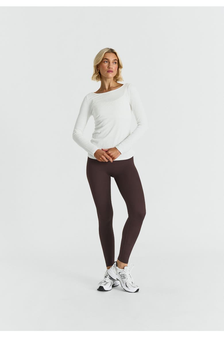 Ribbed Long Sleeve Top, Alternate, color, Off White