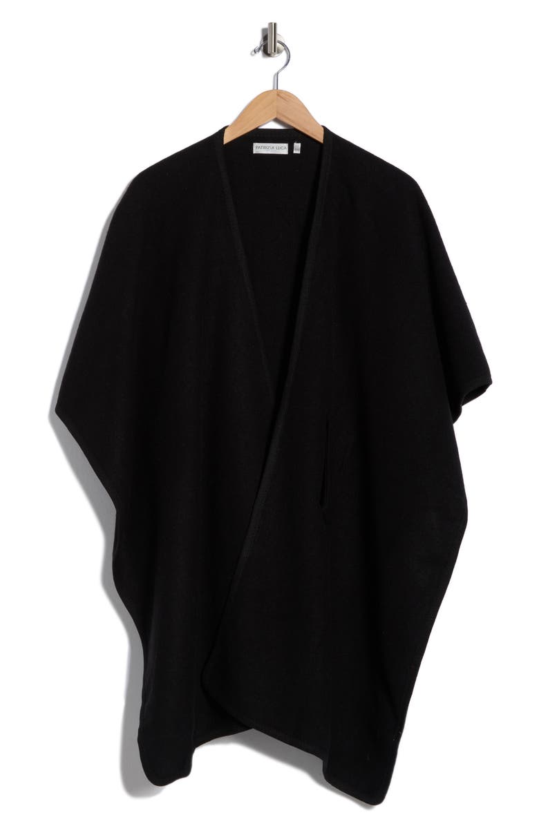 PATRIZIA LUCA Wrap Cardigan Poncho, Alternate, color, Black