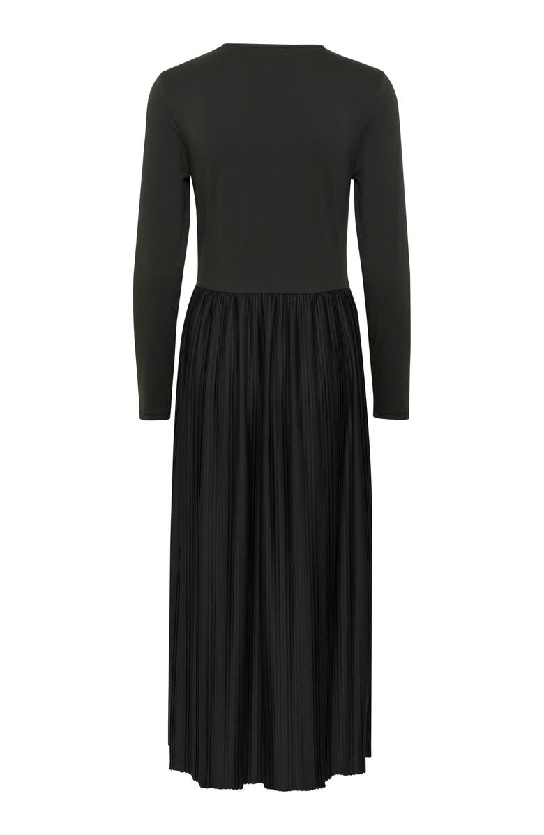 Soaked in Luxury Simone Plisse Long Sleeve Maxi Dress, Alternate, color, Black