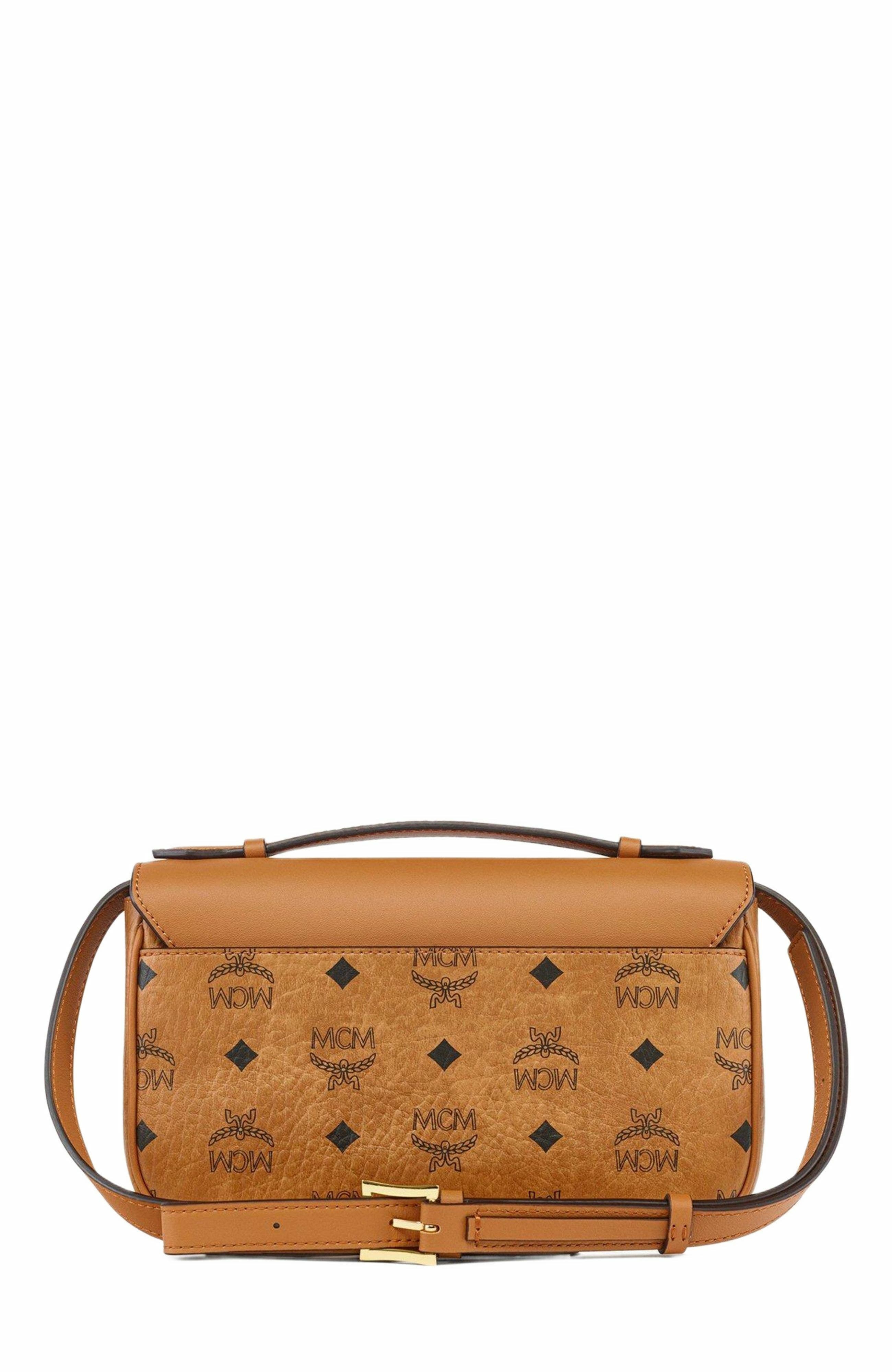MCM Tracy Crossbody in Visetos, Alternate, color, Cognac