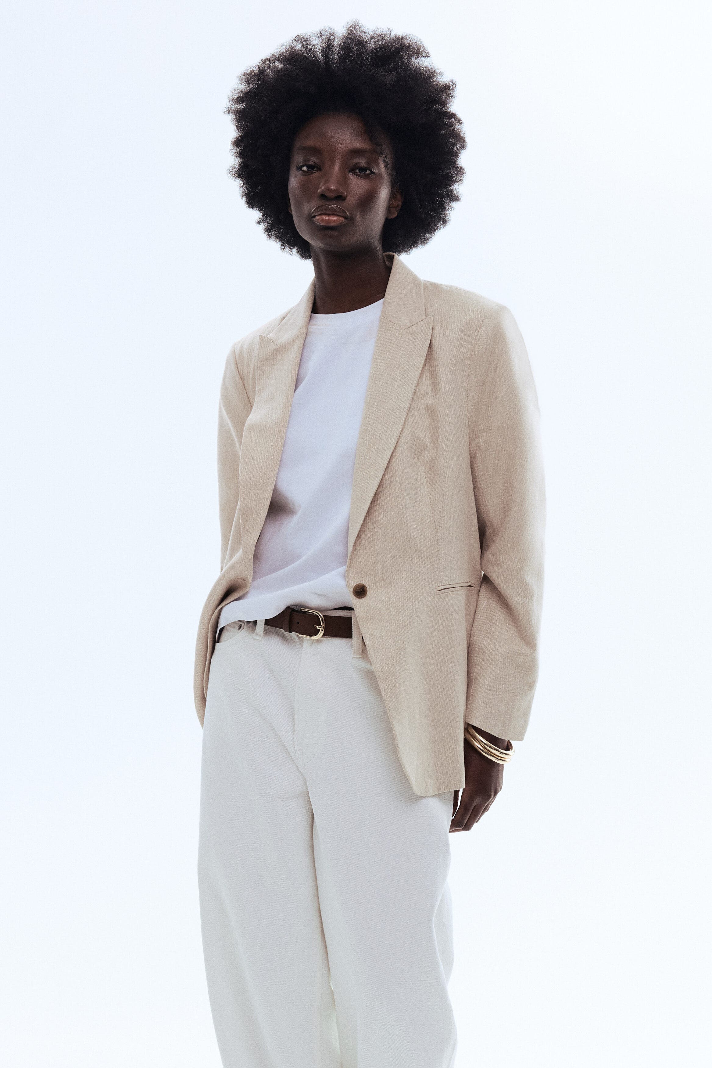 Linen-blend blazer - image 2