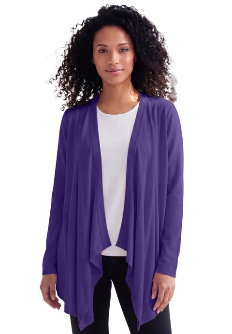 Plus Size Lightweight Handkerchief Hem Cardigan Sweater
