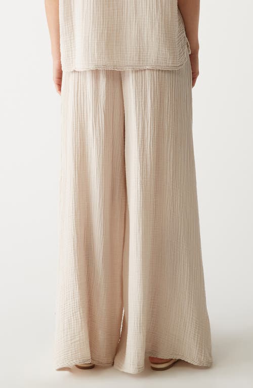 Michael Stars Simba Smocked Waist Wide Leg Pants In Cement