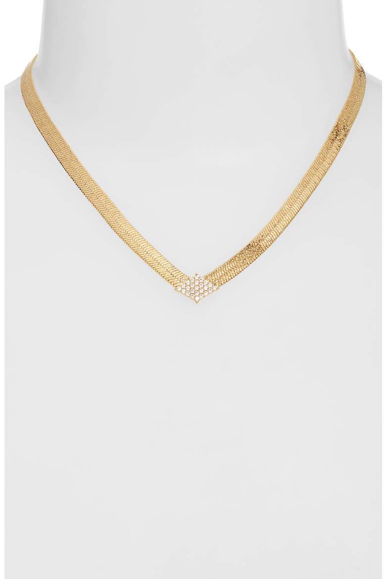 Pavé Cubic Zirconia Panther Necklace, Alternate, color, CLEAR- GOLD