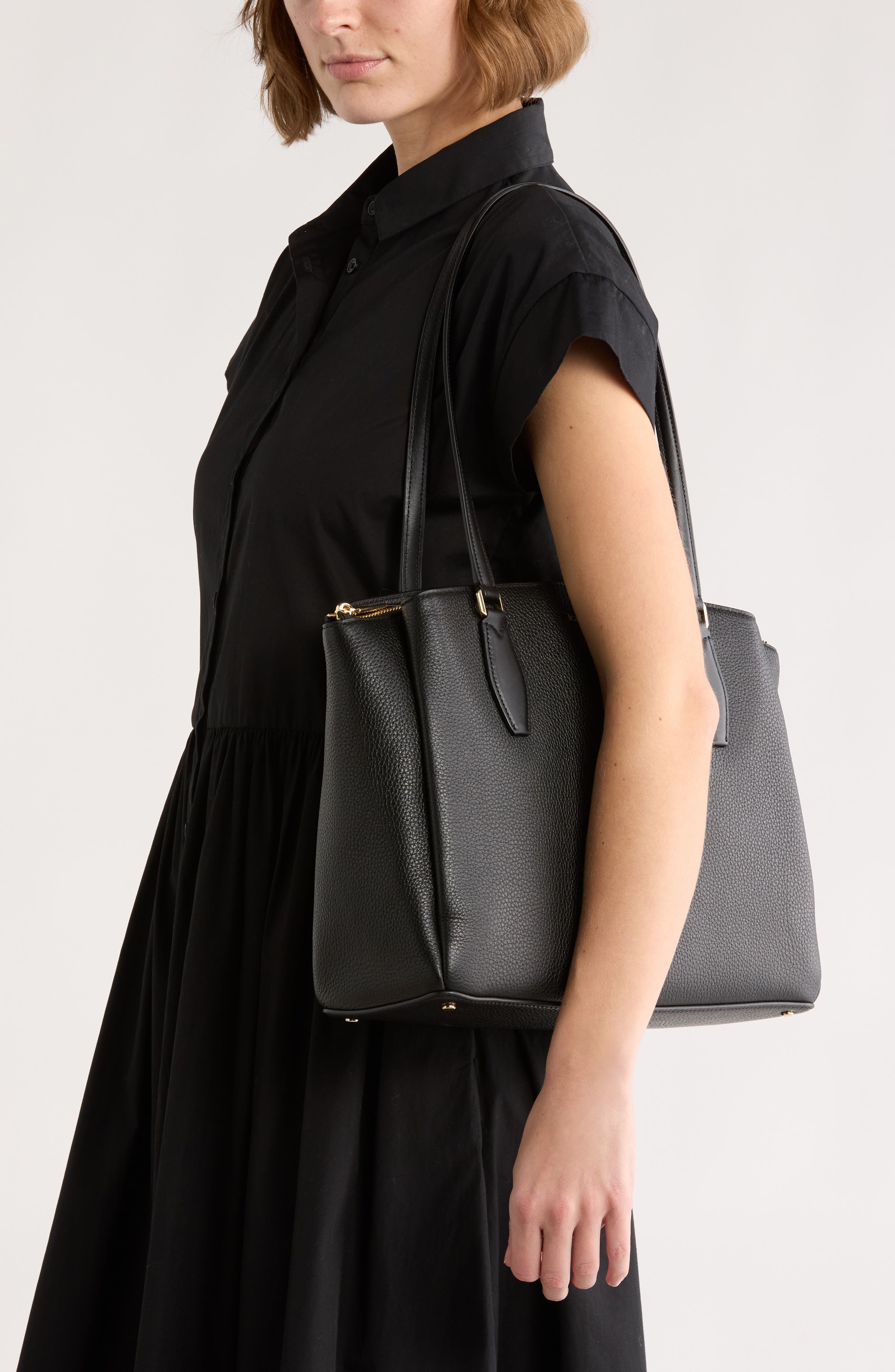 Kate Spade New York monet large triple compartment tote bag, Alternate, color, Black