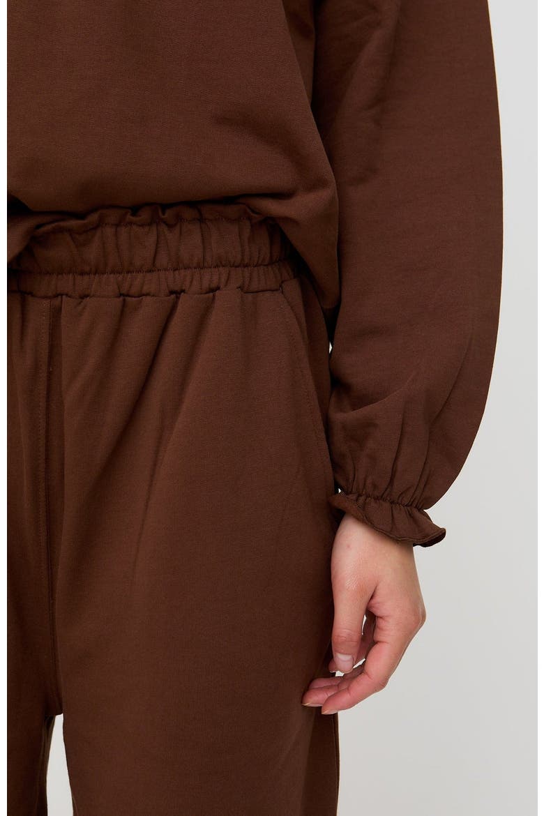 Organic Cotton Noor Wide Leg Trousers, Alternate, color, Brown