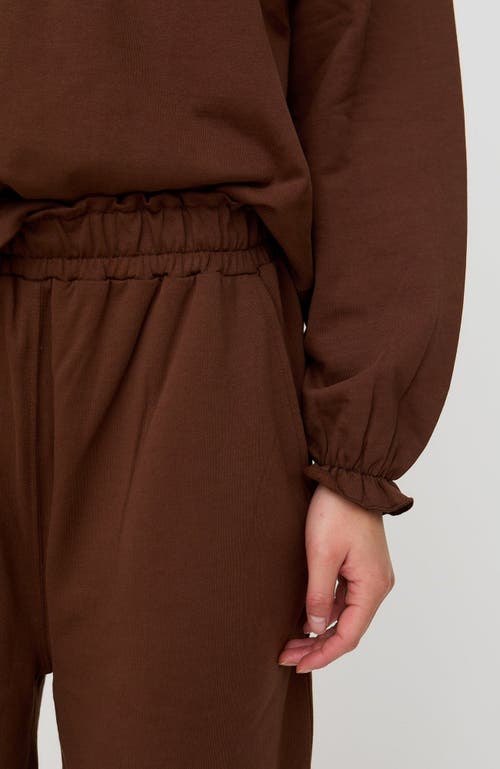 Turtledove London Organic Cotton Noor Wide Leg Trousers In Brown