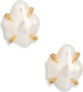 Kenneth Jay Lane Faux Pearl Stud Earrings