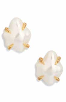 Kenneth Jay Lane Faux Pearl Stud Earrings
