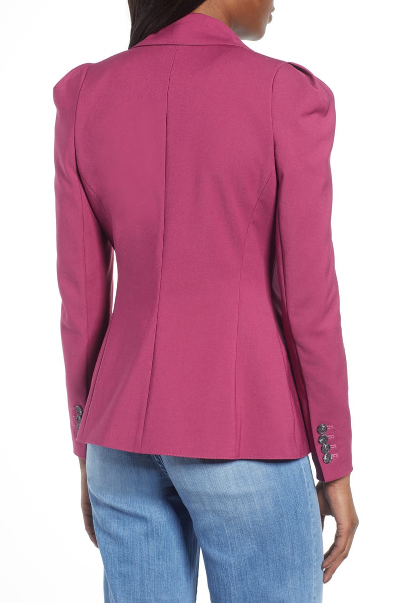 1.STATE Puff Shoulder Blazer, Alternate, color, Berry Charm