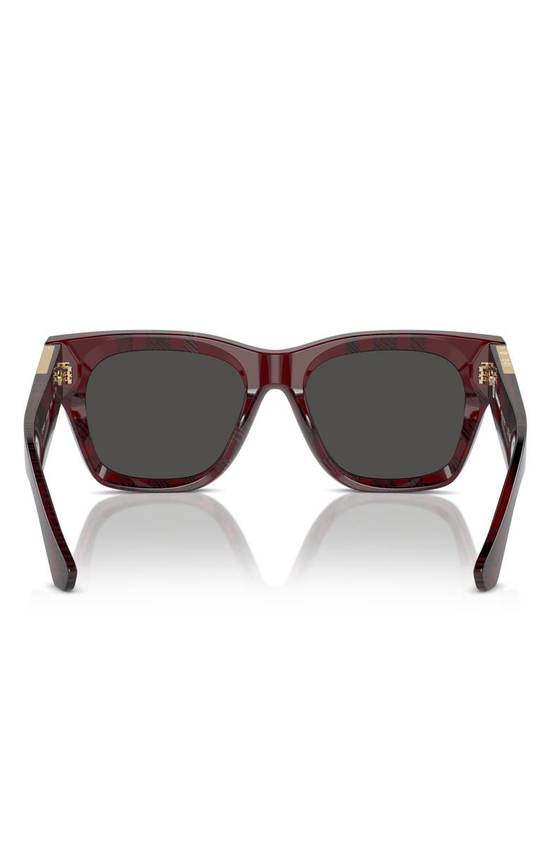 Burberry Elevated Check 52mm Square Sunglasses, Alternate, color, Red