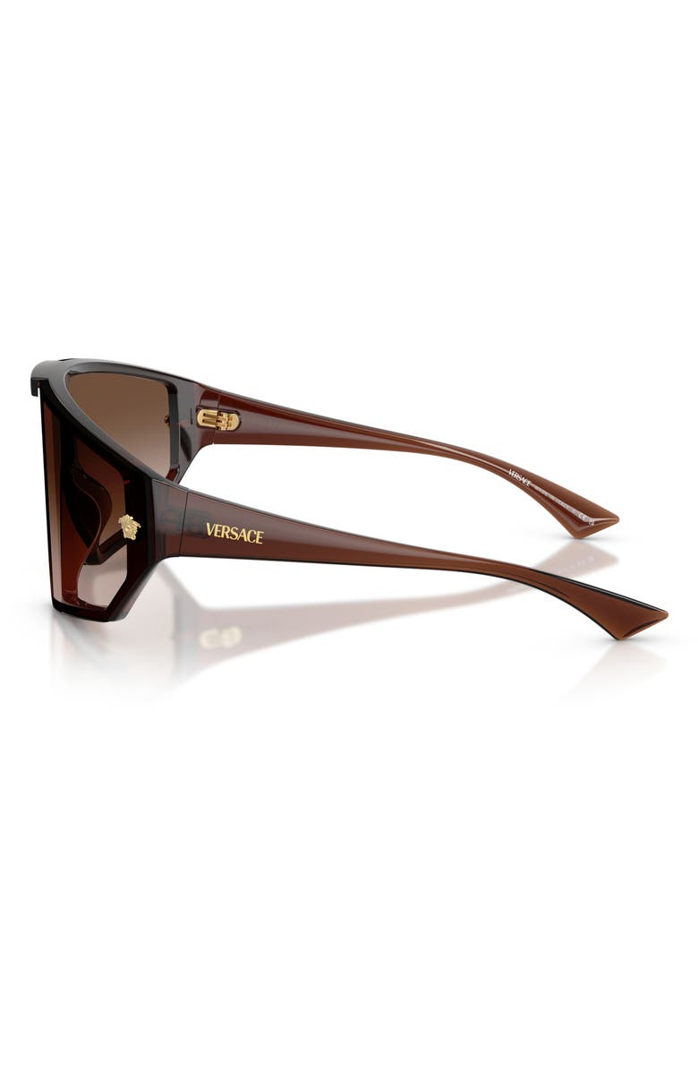 Versace Medusa Horizon 147mm Shield Sunglasses, Alternate, color, Transparent Brown / Brown