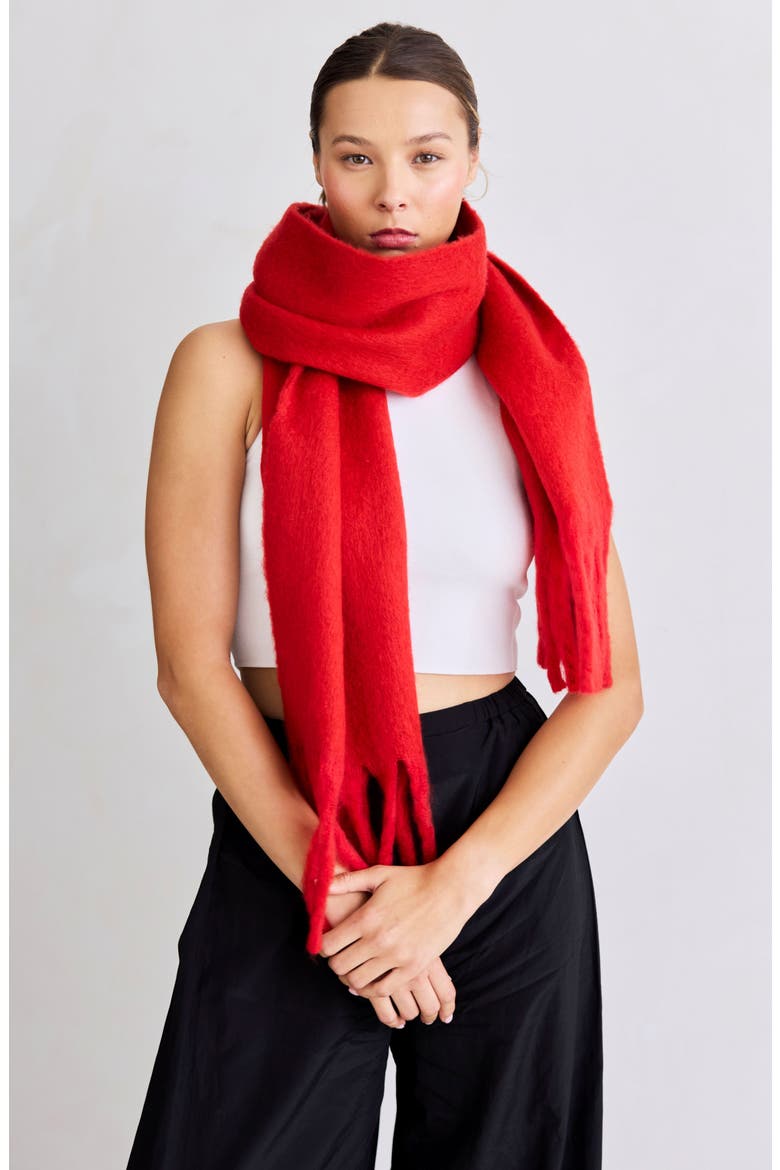 The Stockholm Fringe Scarf, Alternate, color, CRIMSON RED