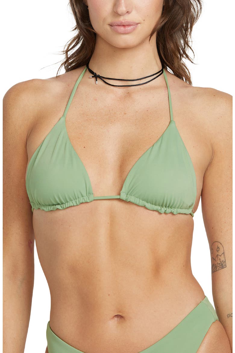 Simply Seamless Triangle Bikini Top, Alternate, color, GRASS GREEN