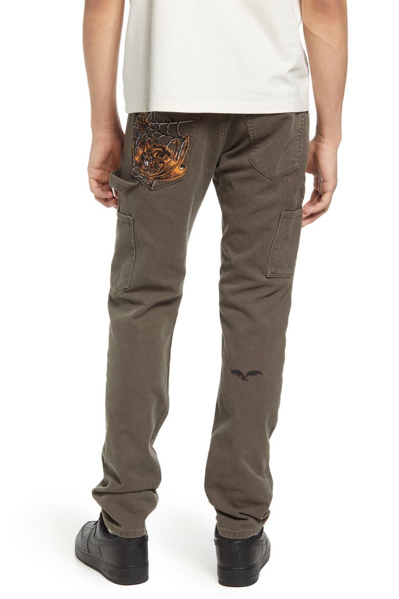 Rocker Slim Rigid Straight Leg Carpenter Pants, Alternate, color, ARMY GREEN