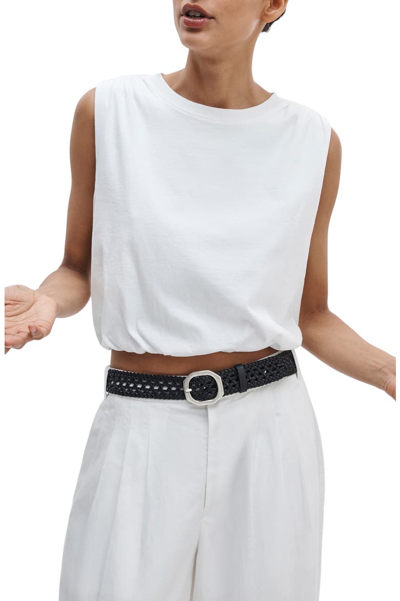 Mica Crop Bubble Top, Alternate, color, WHITE