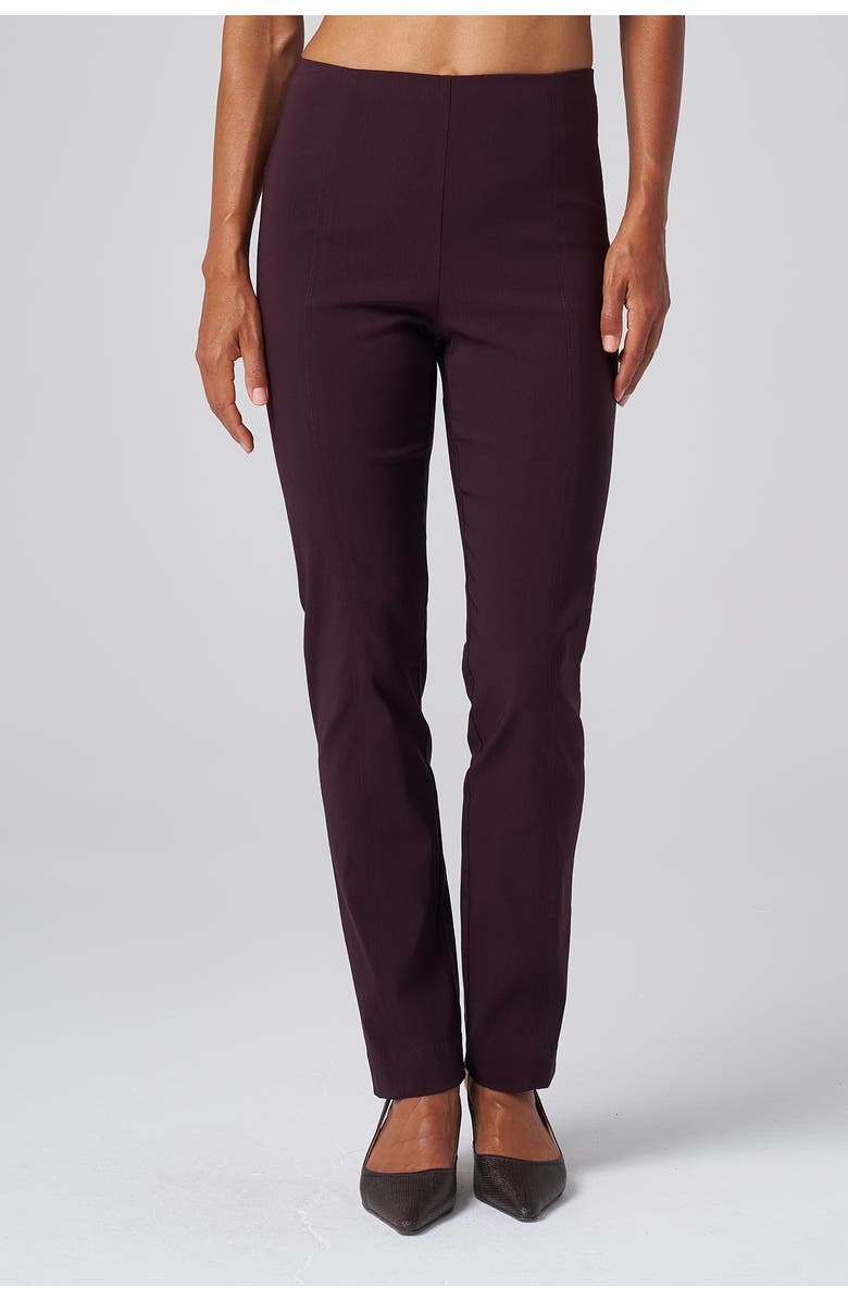 Franne Golde All Season Tapered Pull-On Stretch Pants, Main, color, Black Cherry