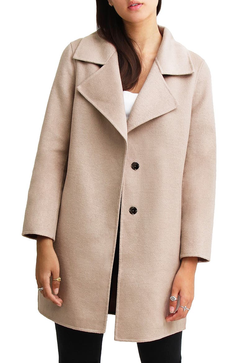 Ex Boyfriend Wool Blend Coat, Alternate, color, SAND