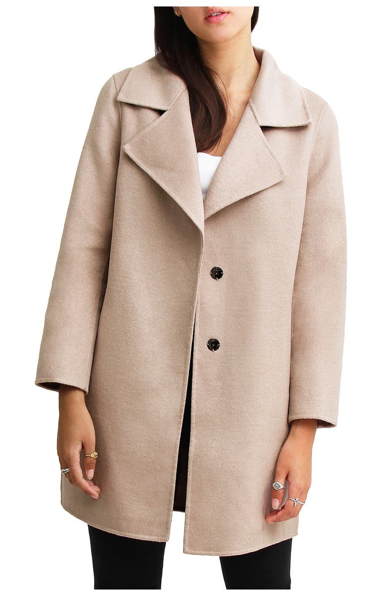 Belle & Bloom Ex Boyfriend Wool Blend Coat, Alternate, color, Sand