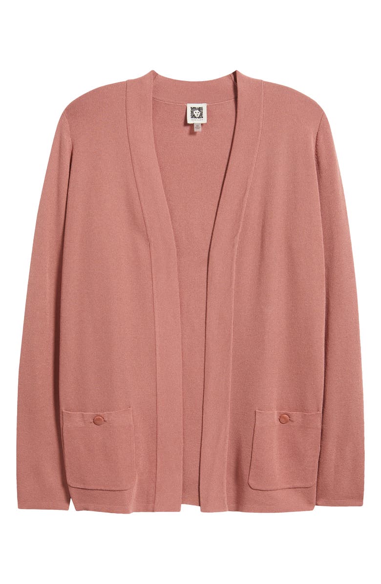 Anne Klein Malibu Open Front Cardigan, Alternate, color, Soft Primrose