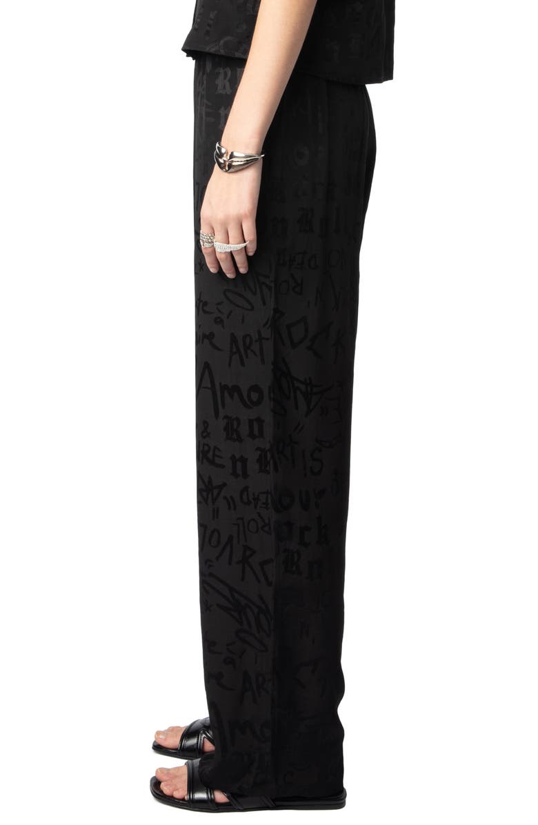 Zadig & Voltaire Pin Jac Manifesto Silk Pants, Alternate, color, 