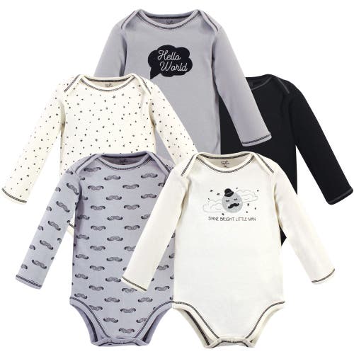 Touched By Nature 5pk Long Sleeve Organic Bodysuits In Multi
