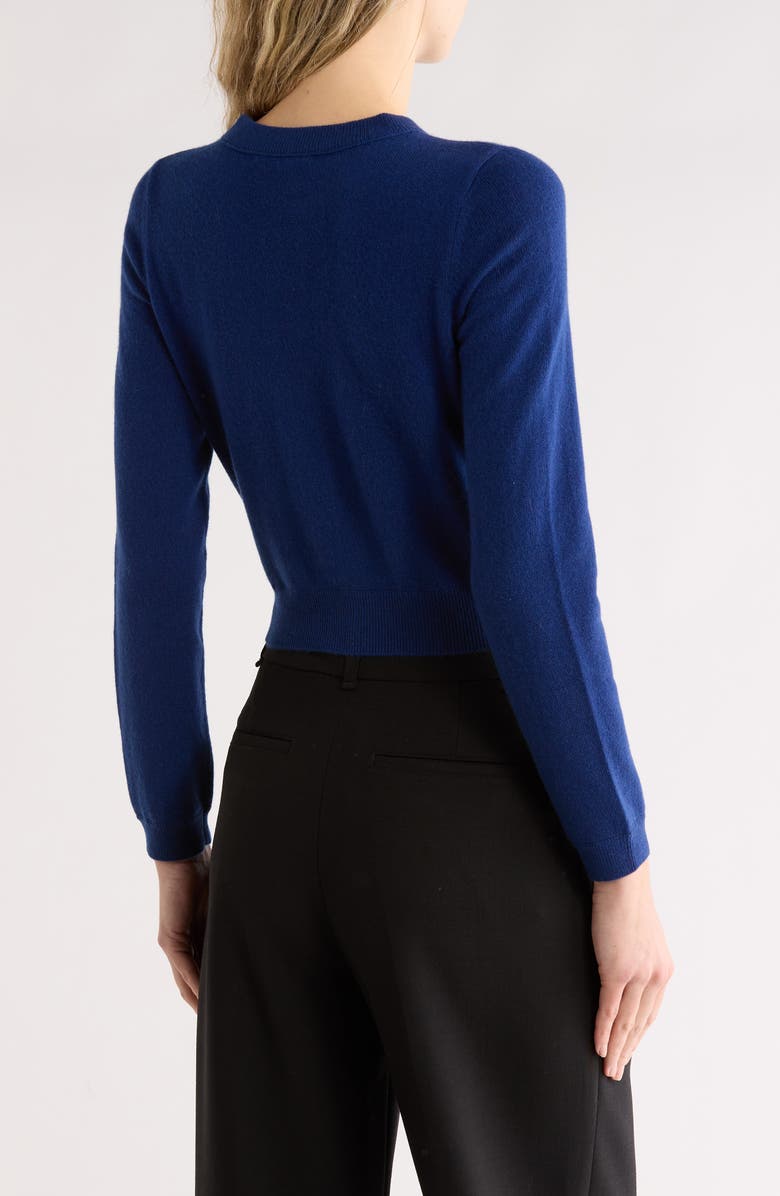 Alice + Olivia Dollie Crop Cashmere Blend Cardigan, Alternate, color, Indigo