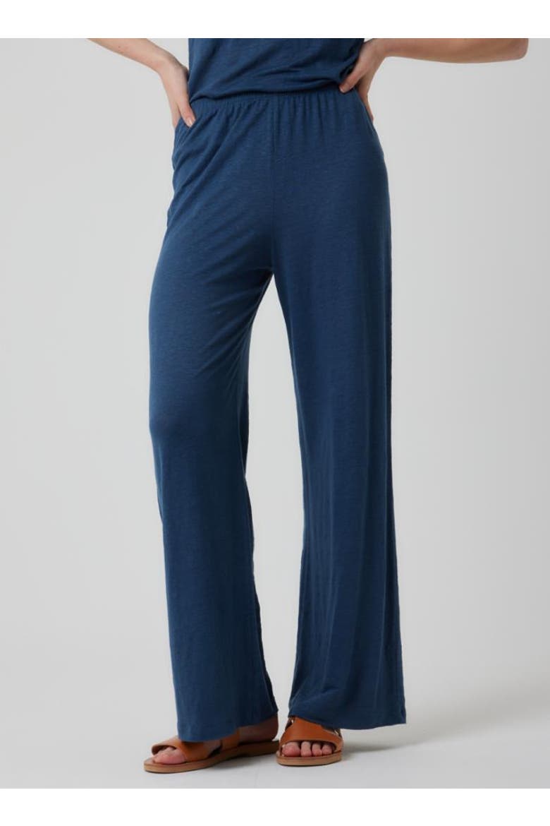 Stretch Linen Wide Leg Pant, Main, color, BLEU TAORMINA