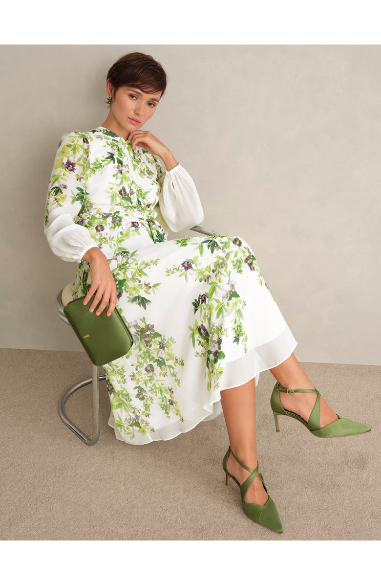 HOBBS LONDON Pia Silk Dress, Alternate, color, Ivory Multi