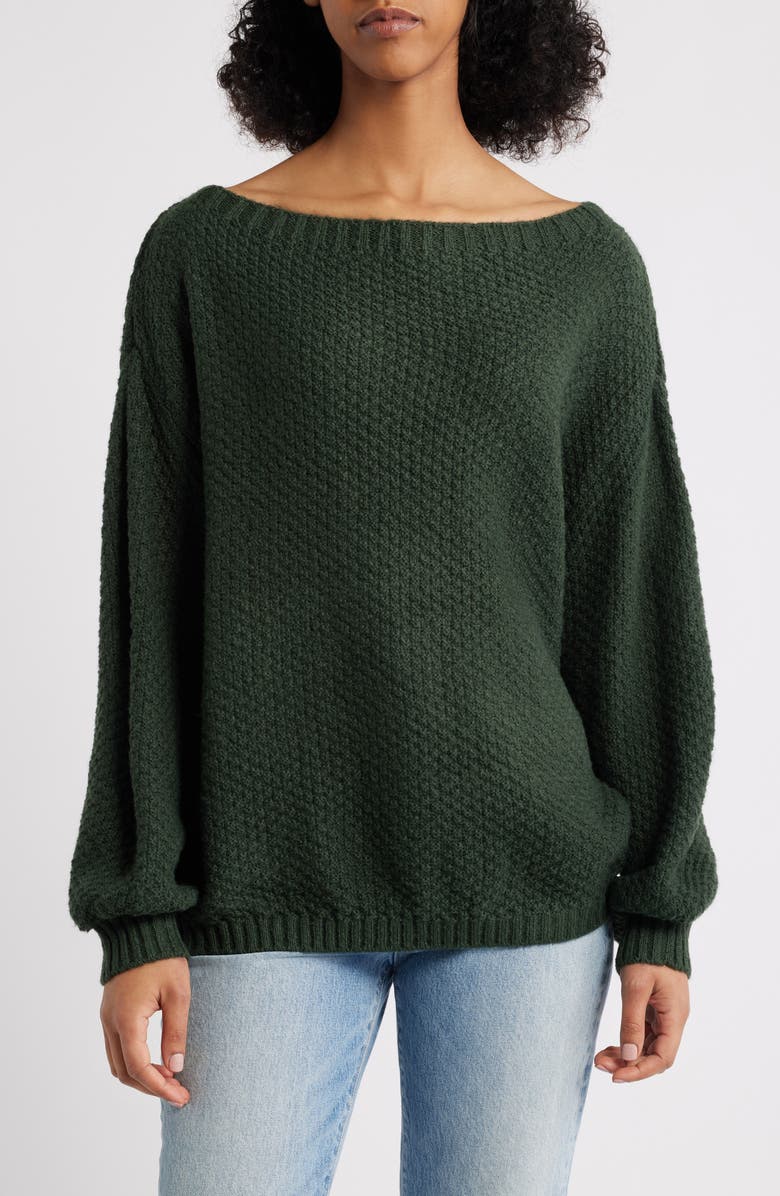PacSun Wren Off the Shoulder Sweater, Main, color, Green