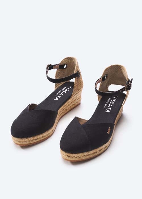 Viscata Pubol Canvas Espadrille Wedges In Black
