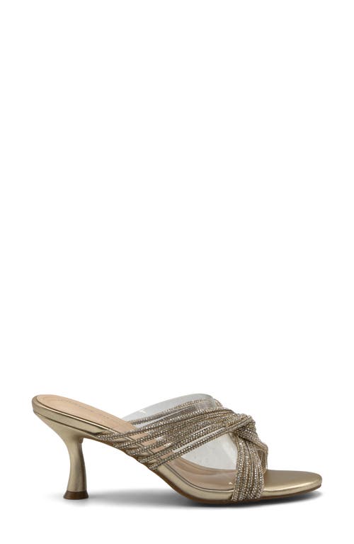 Adrienne Vittadini Groove Embellished Mule In Clear Gold