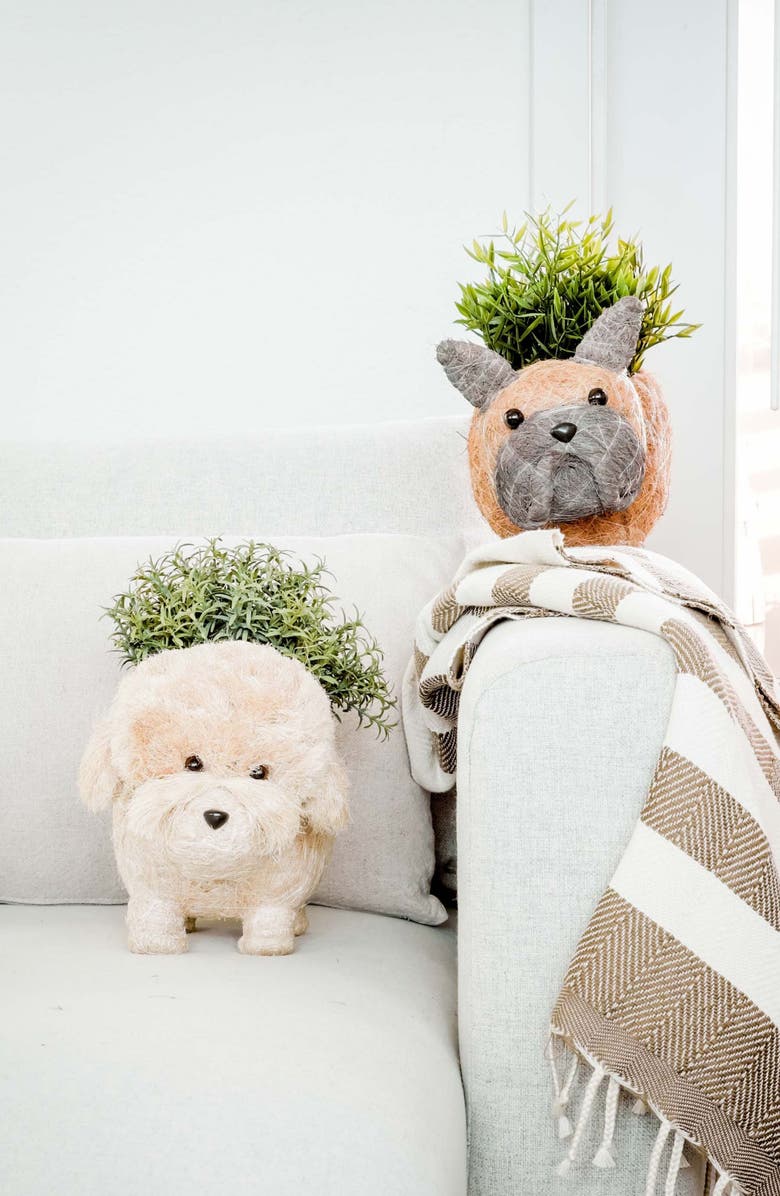 LIKHA Poodle Handwoven Planter, Alternate, color, White