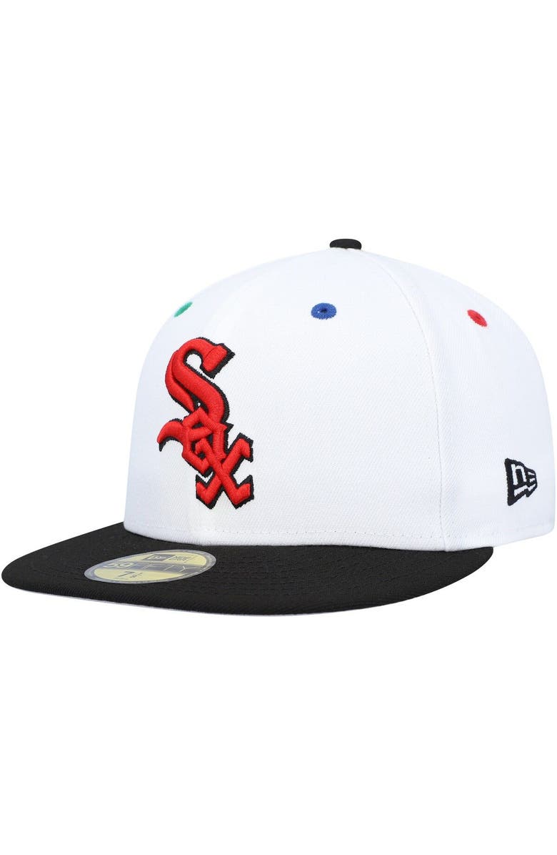 New Era Men's New Era White/Black Chicago White Sox 95th Anniversary Primary Eye 59FIFTY Fitted Hat, Alternate, color, White