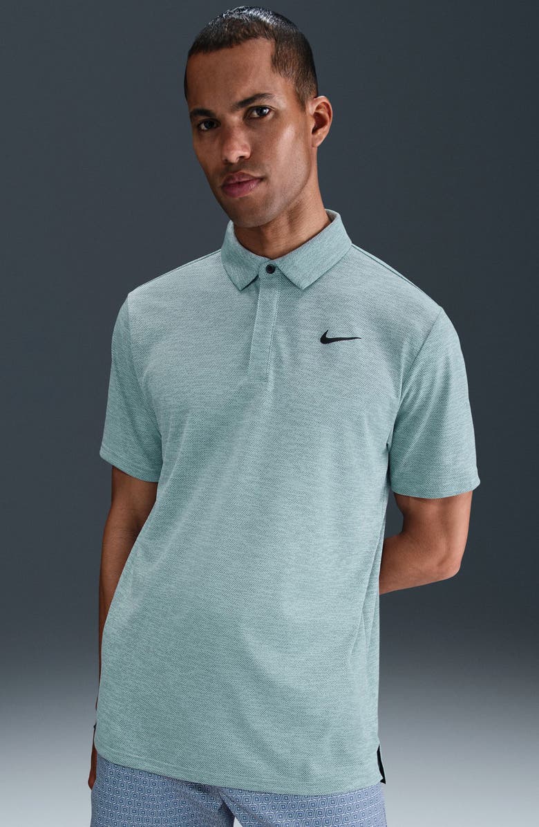 Nike Golf Dri-FIT Tour Jacquard Golf Polo, Alternate, color, Ocean Cube/ Vintage Green