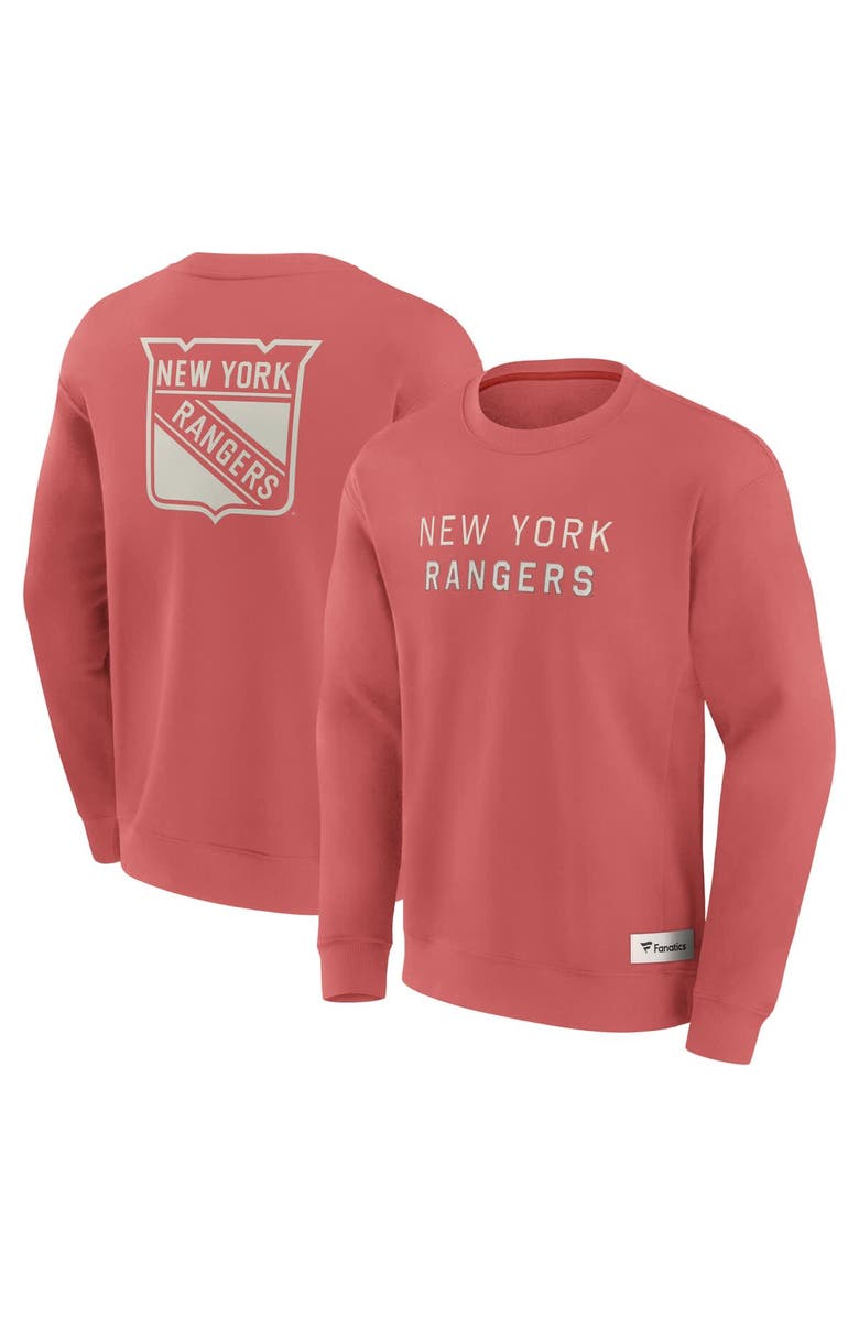 FANATICS Men's Fanatics Red New York Rangers Elements Future Ground Lettering Pullover Sweatshirt, Main, color, Red